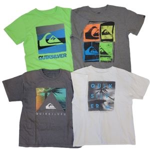 Quiksilver Shirt Boys Large L 14 16 LOT OF 4 Graphic Tee T-shirt.LOT OF 4Boys